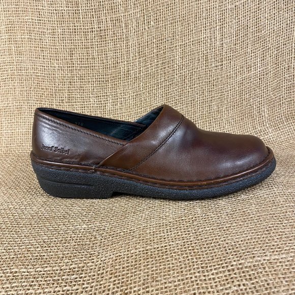 josef seibel slip on shoes loafers clogs brown leather air cushion women size 10 - Picture 4 of 12